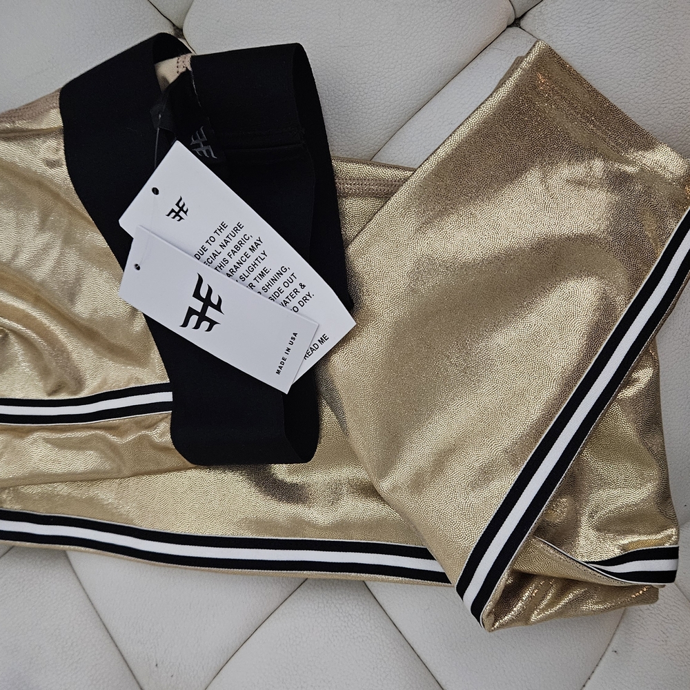 Gold and Black Athletic Shorts